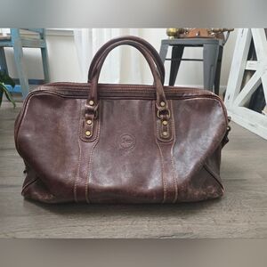 Cenzo Made In Italy Large Leather Travel Duffel Bag Heritage Grunge Boho